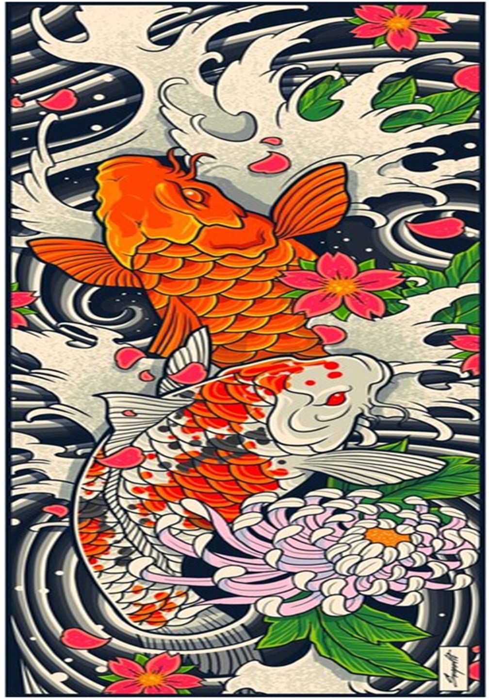 Bioprocess Koi Fish Pond Vintage Metal Wall Art Sign 12 x 8 Inches