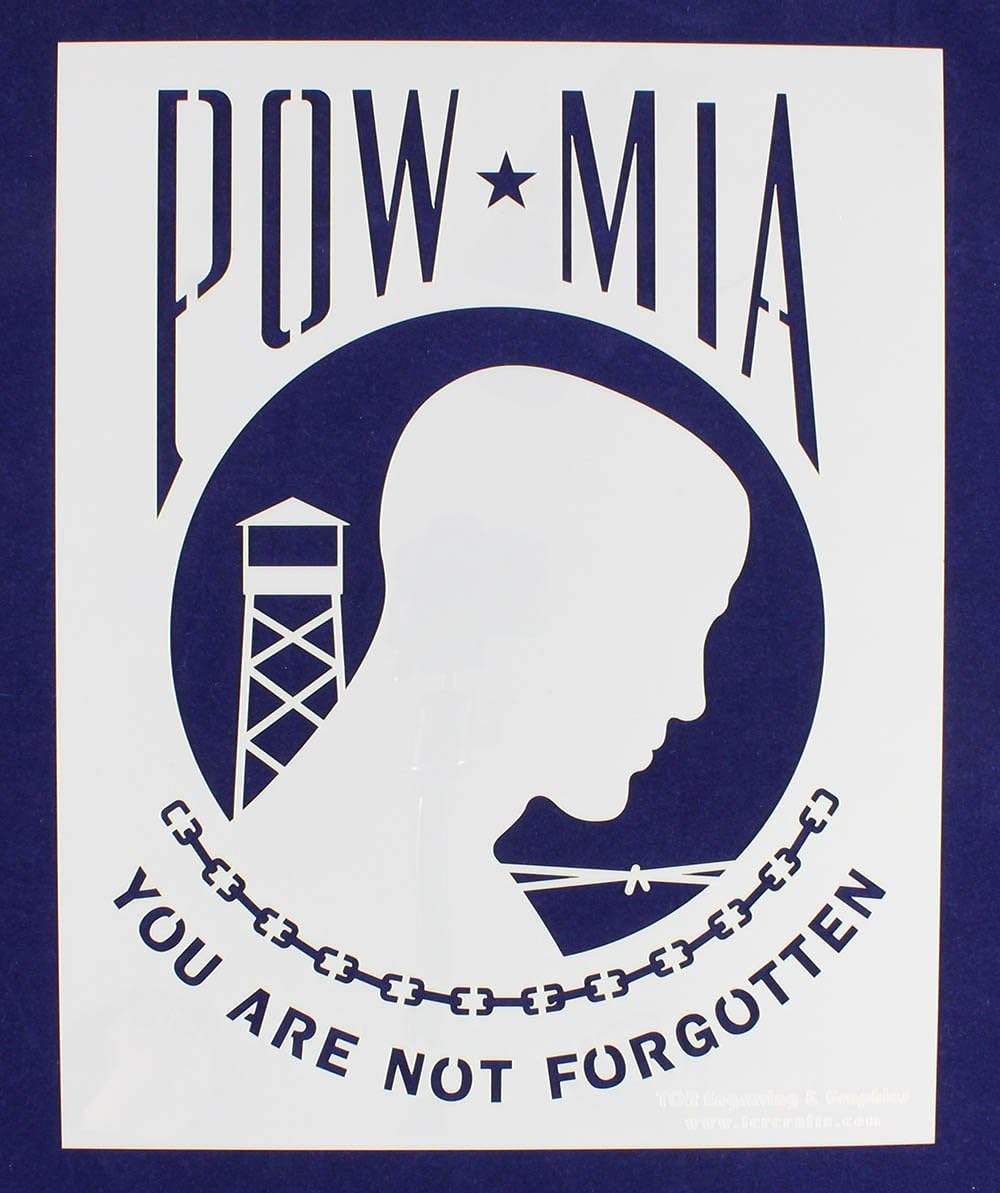 POW/MIA Stencil 14 Mil -17.5 Inch W X 14 Inch H - Painting/Crafts/Templates