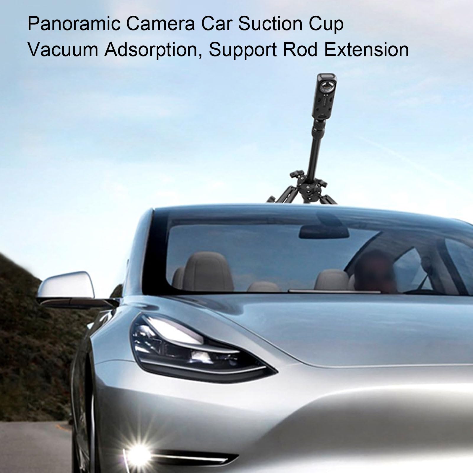 Kit di montaggio a ventosa compatibile con fotocamera X5 X4 X3 X2, supporto da tetto per auto con ventose in silicone da 3,3 pollici, braccio flessibile, bastone selfie 45-120 cm