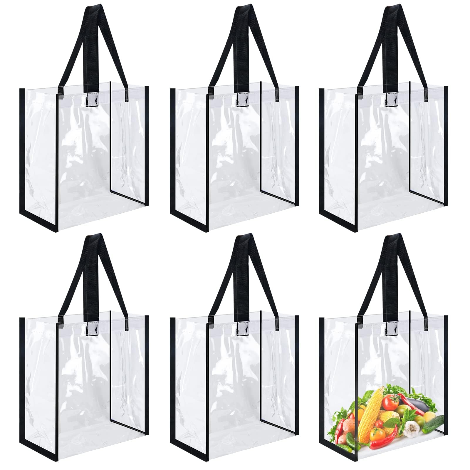 12 x 12 x 6 Inch Clear Tote Bags PVC Plastic Tote Bag