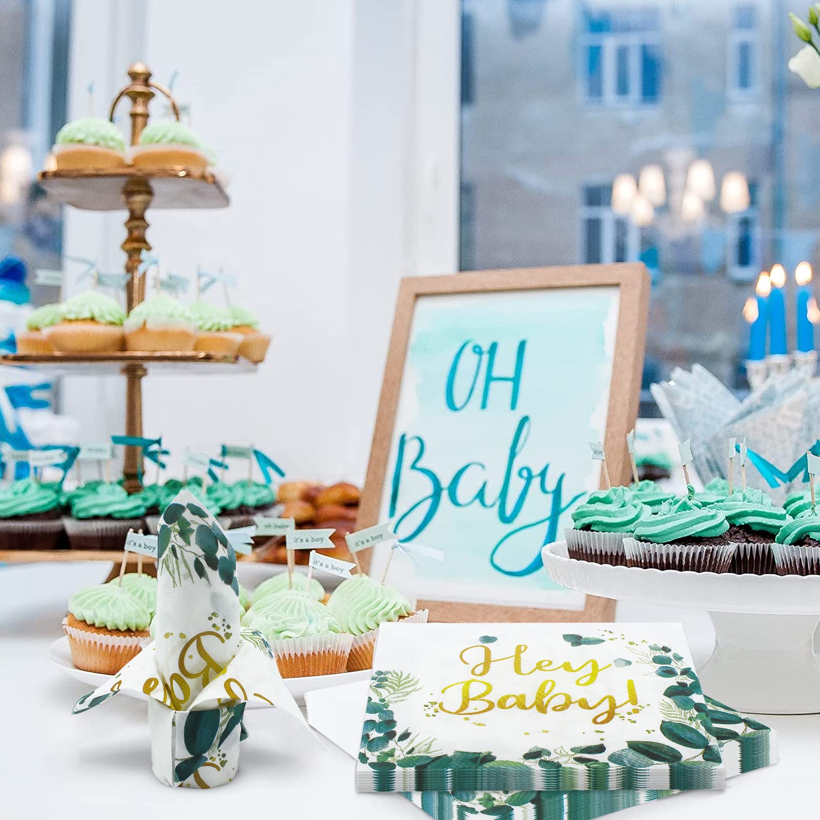 18. Geburtstag Servietten 40 Stück - Eukalyptus Design 33x33cm Für Partydeko