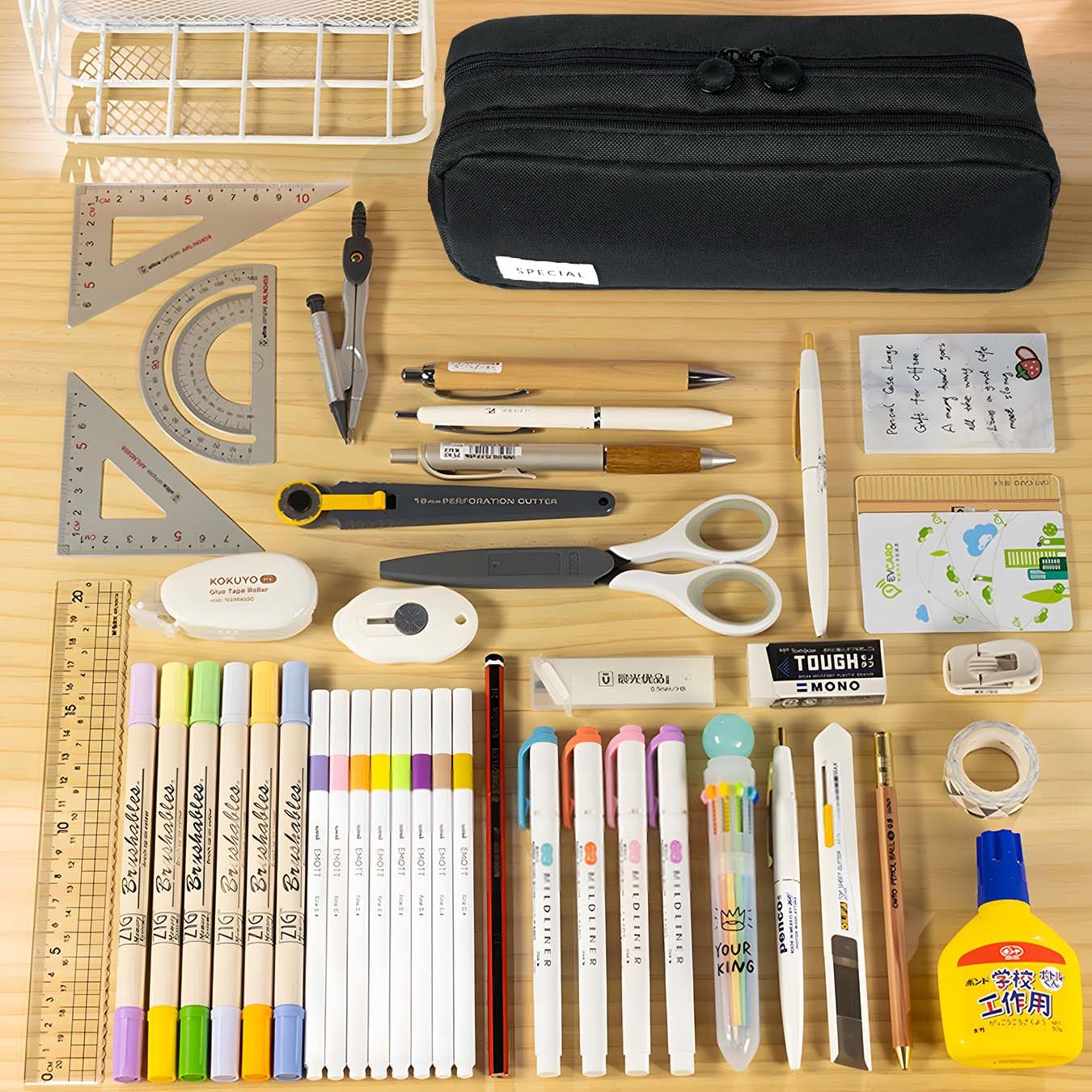 KORSEEN Pencil Pen Case Large Capacity Pencil Pouches Bag with Extendable Big Compartments - Image 2