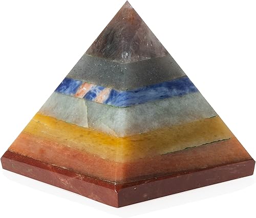 | Pirámide de 7 chakras | Tamaño 1.5 pulgadas | 1 pieza | Cristales y piedras curativas, decoración de habitación, regalos espirituales, reiki,
