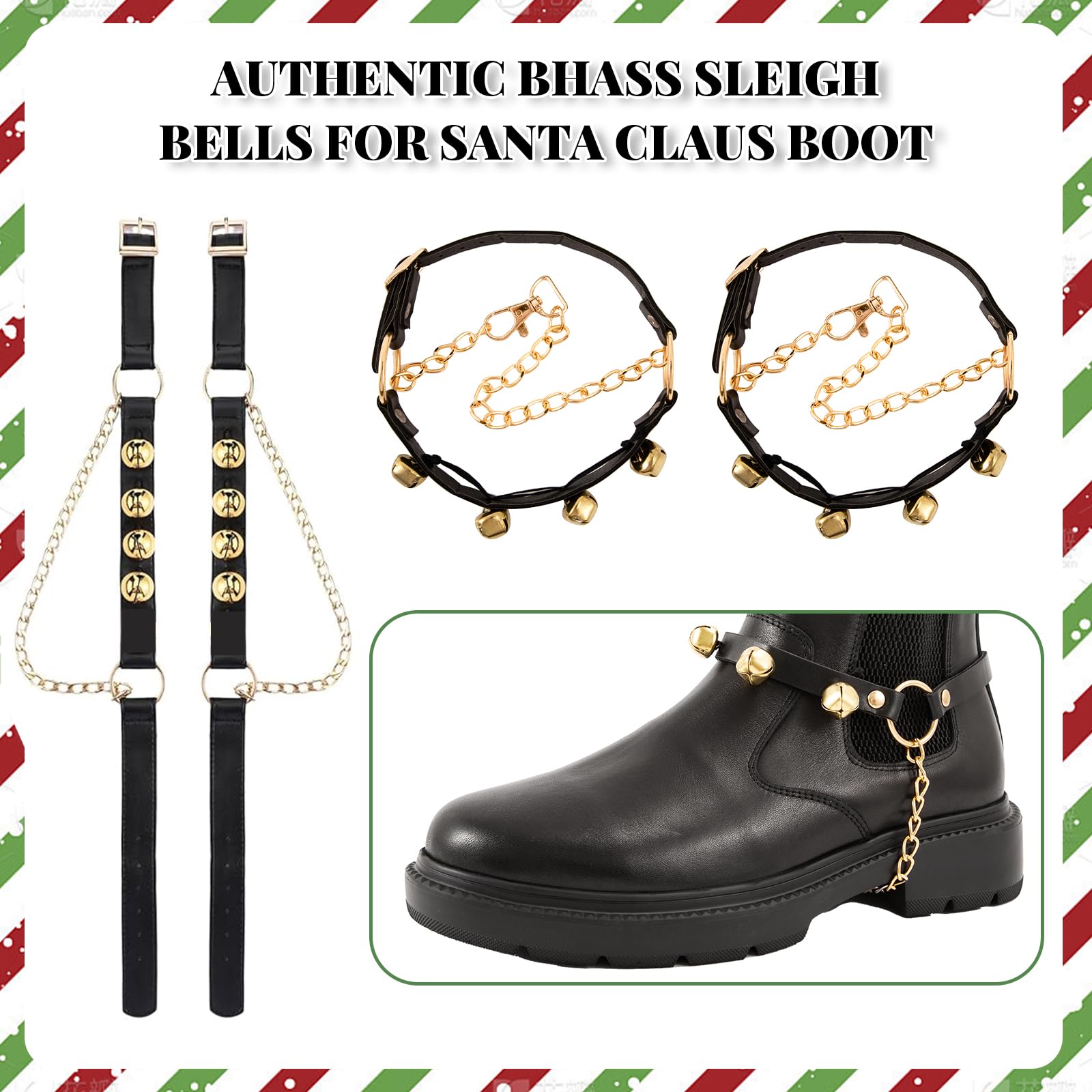 Halco Bottes De Père Noël Professionnelles Pour Adultes, Noir/blanc