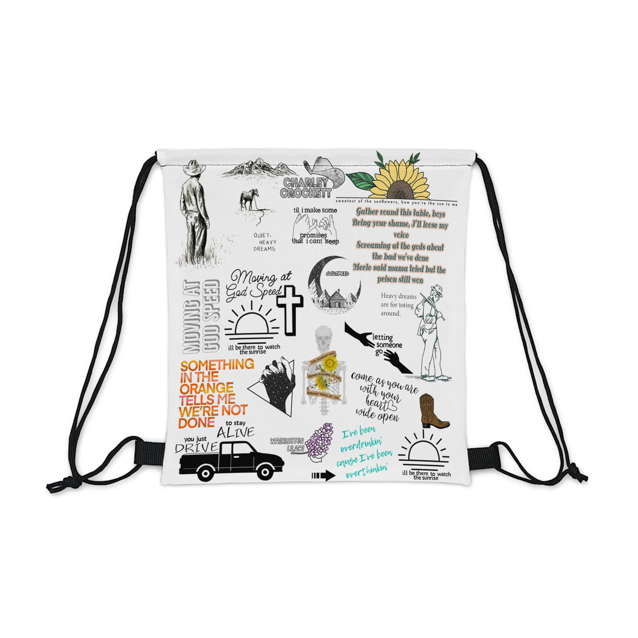 Outdoor Drawstring Bag zach Outdoor Sport bryan Waterproof Sackpack quotes Light for Woman Man for Sport Gym Beach Shopping Yoga