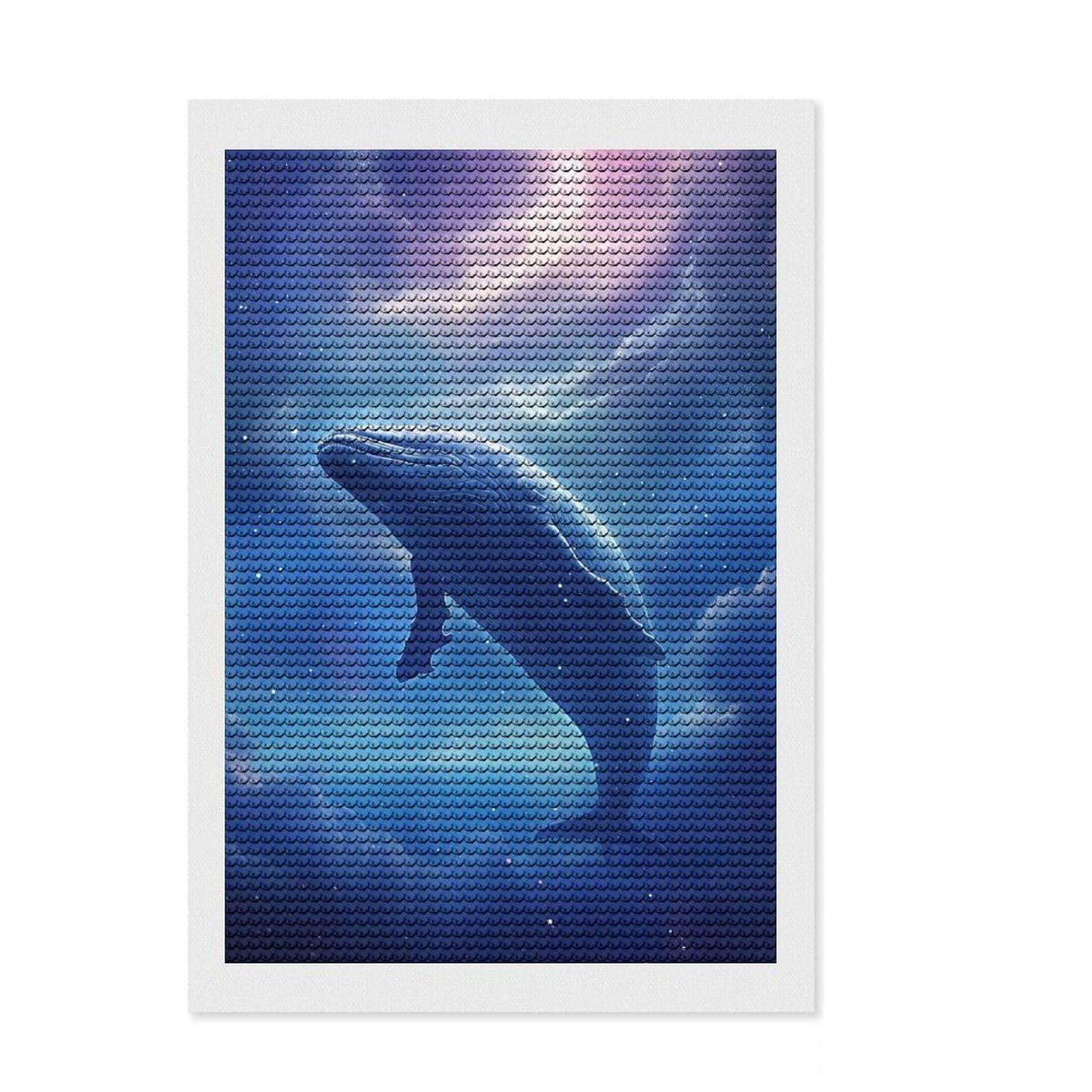 Junmoney Astral Voyager Diamond Art Canvas 8"x12", Sparkling Round Gems, Neat Printed Canvas, with Tool Kit, Office Decor, Printed Canvas