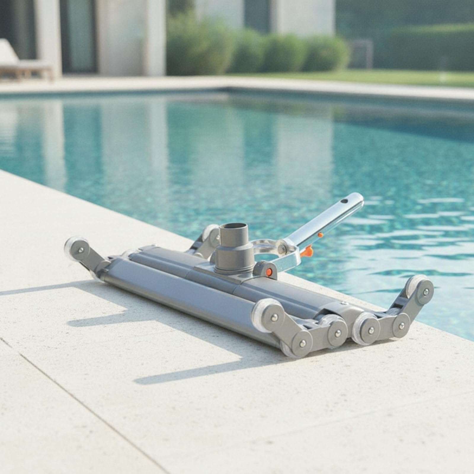 Testa Aspiratore Piscina Robusta Scopa Rettangolare con Rulli Guida Spazzola con Canali di Pulizia Testa Pulente con Innesto Standard Corpo Misto