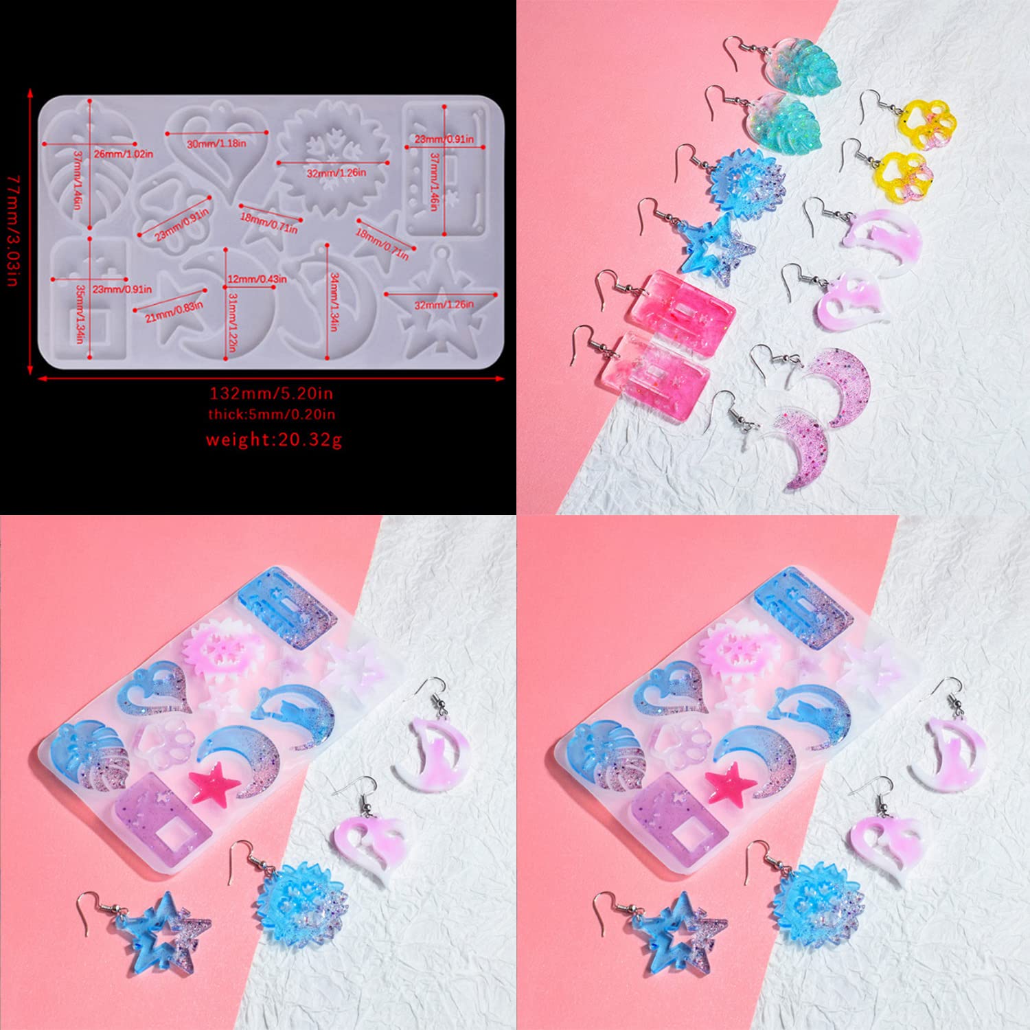 Moules En Résine époxy Pour Boucles D'oreilles, Style Rétro En Forme De Goutte Et De Miroir, En Résine, Pour Femme, Bijoux Tendance En Résine, Boucles