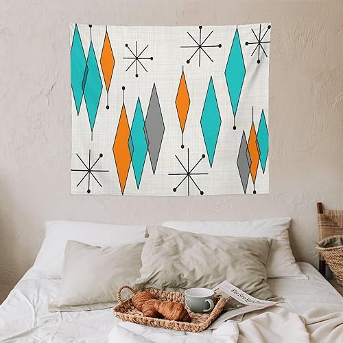 Miniatura 187 de Tapiz floral retro de los años 60 y 70, diseño hippie de primavera Groovy Flower Power Flower Boho para colgar en la pared, arte neutro para Hippie