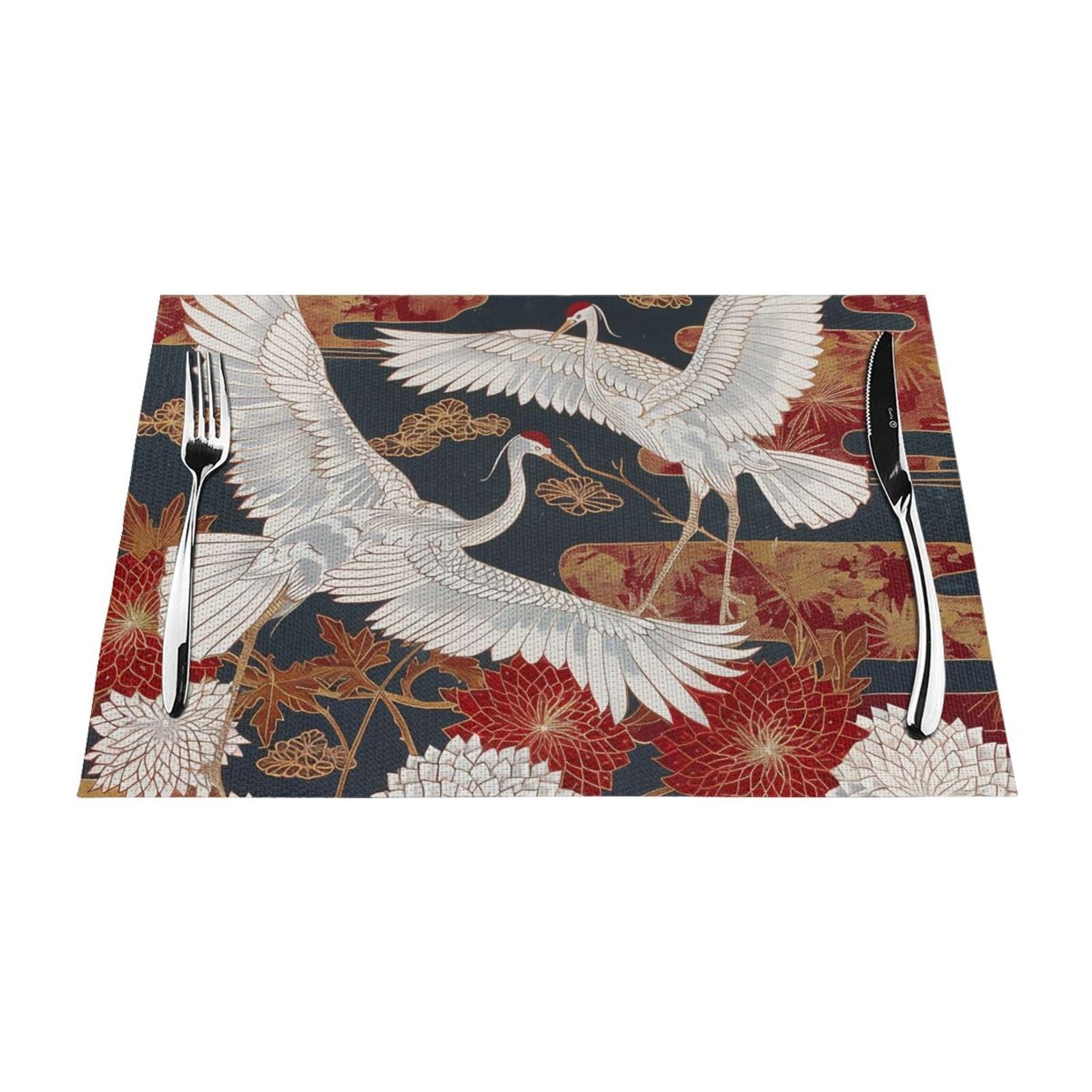 Japanese Woven Placemat Set, Heat-Resistant 6pc