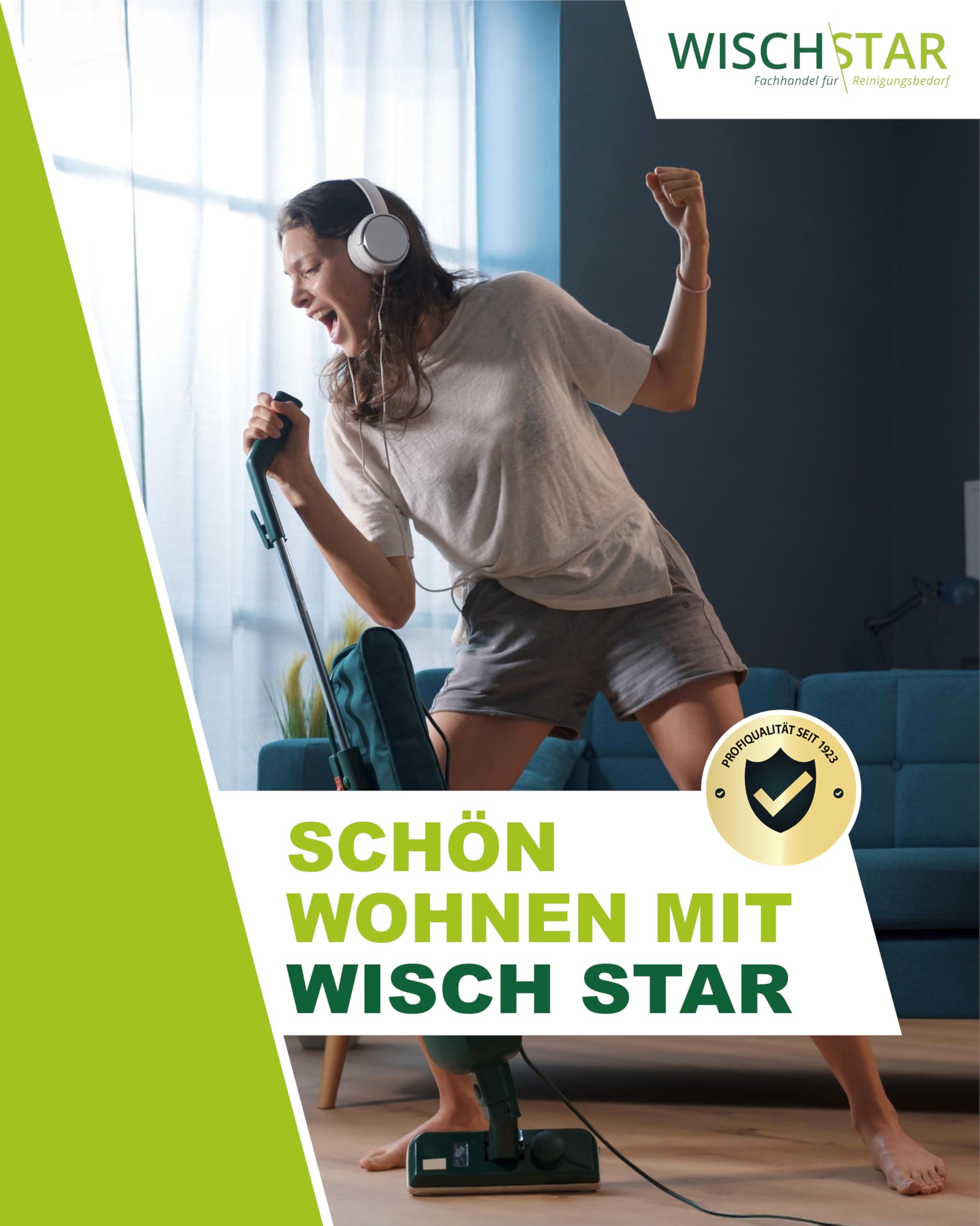 Wisch Star Wischmopp Bezug 50 cm aus Baumwolle in Weiß