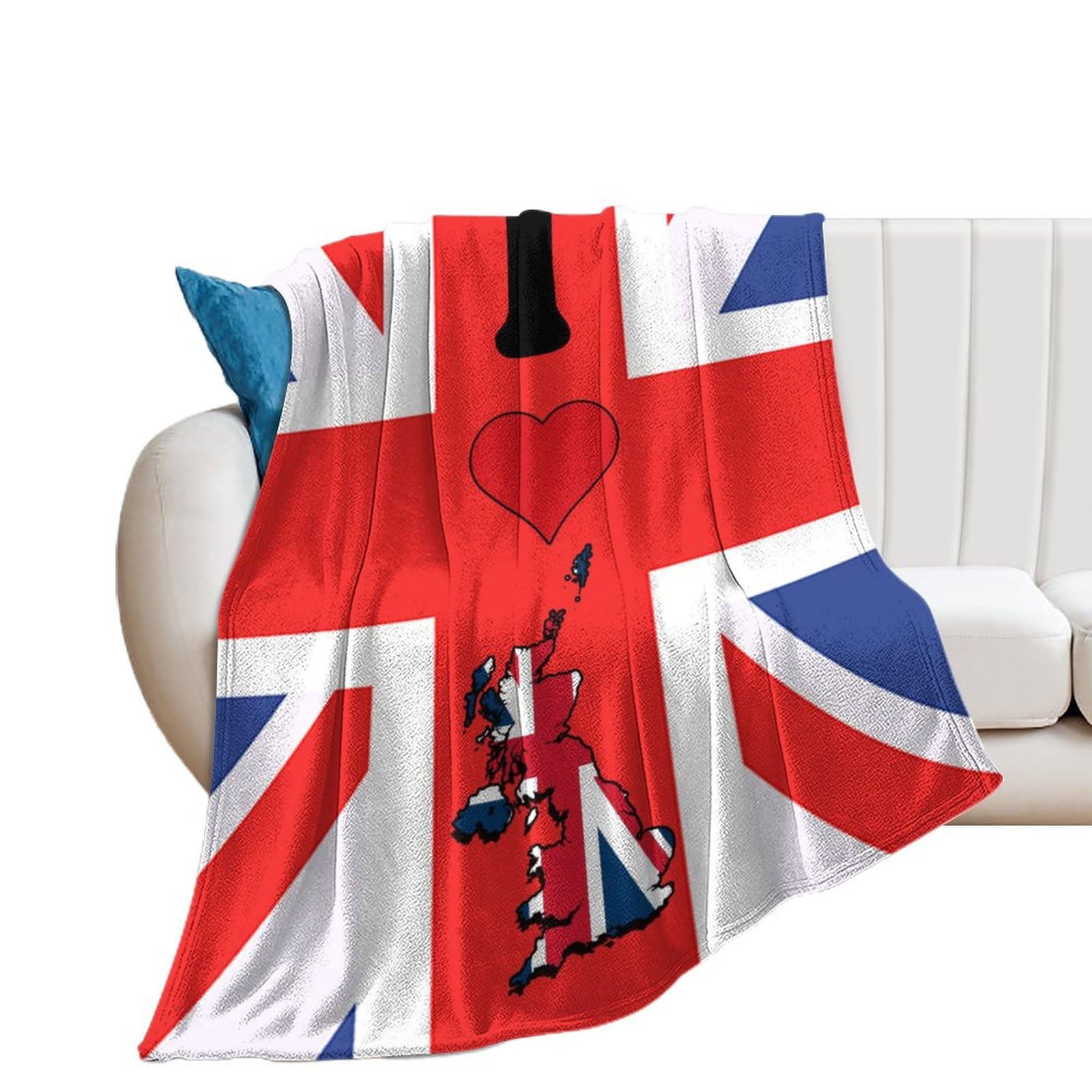 Couverture flanelle Union Jack 153x203 cm pour vos soirées canapé