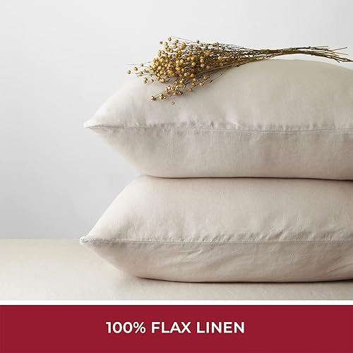 Miniatura 2 de Mellanni Juego de sábanas 100% lino tamaño Queen, sábanas naturales para cama, ropa de cama de lino, se adapta a colchones de hasta 16 pulgadas