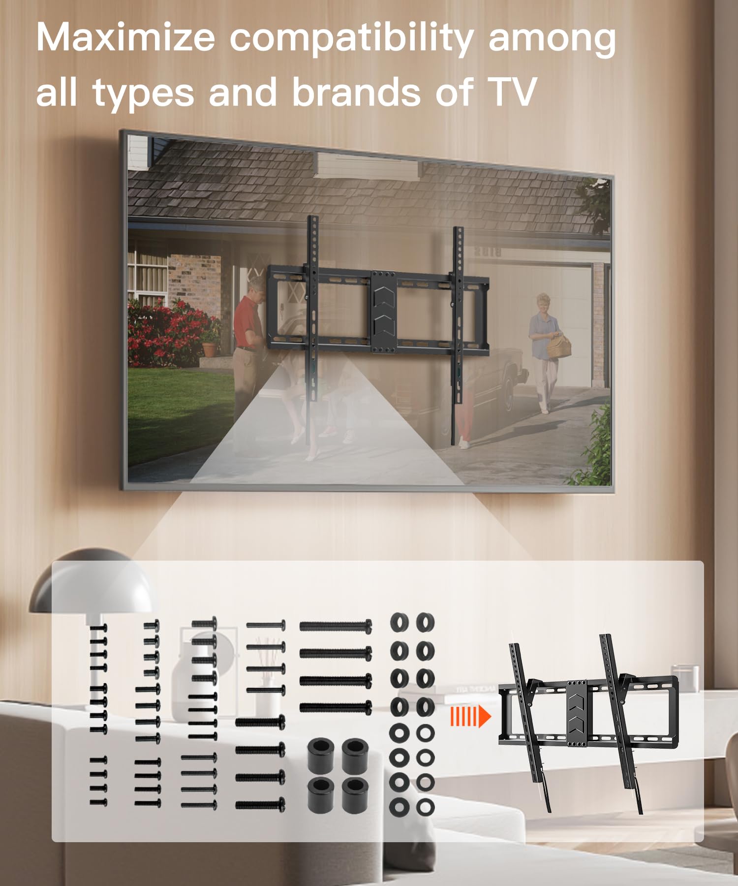 DEANKEJI Set Viti Per Supporto TV 37 Pezzi – Viti VESA M4, M5, M6, M8 Con Distanziali, Rondelle E Livella – Installazione Facile