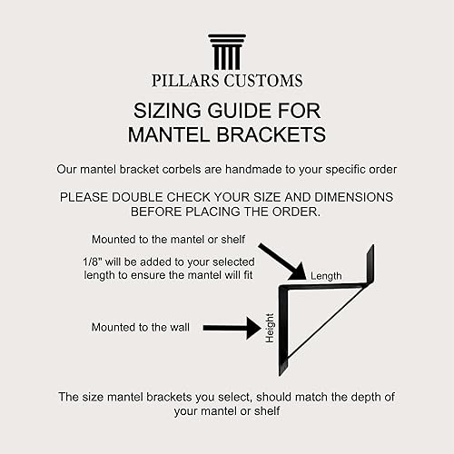 Miniatura 3 de Premium Mantel Bracket Corbel 2 Pack, Heavy Duty Fireplace Shelf Bracket, Sturdy Supports and Easy Installation, Hand Made in USA (2, 6" x 6")