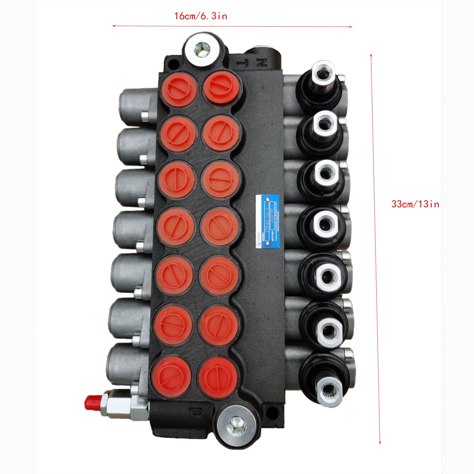 Válvula de control hidráulica, válvula de control manual hidráulica de 7 compartimentos, válvula direccional manual hidráulica, válvula direccional hidráulica, válvula hidráulica ajustable