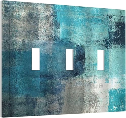 Miniatura 18 de Cubierta de interruptor de luz basculante de palanca de 2 bandas con textura de tablón rústico, diseño floral de mariposa y margarita