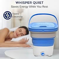 Vista 7 de Pure Clean Lavadora portátil de 15 litros – Mini lavadora plegable para ropa de bebé, ropa interior, ropa pequeña – Lavadora compacta