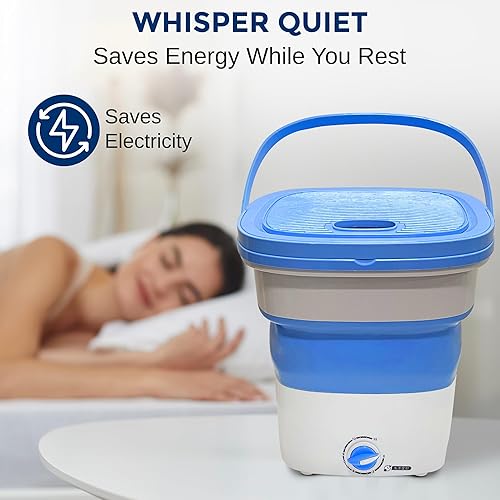 Miniatura 7 de PURE CLEAN Mini lavadora portátil, cubo plegable ligero, perfecto para camping, viajes, apartamento, dormitorio, marca de Estados Unidos