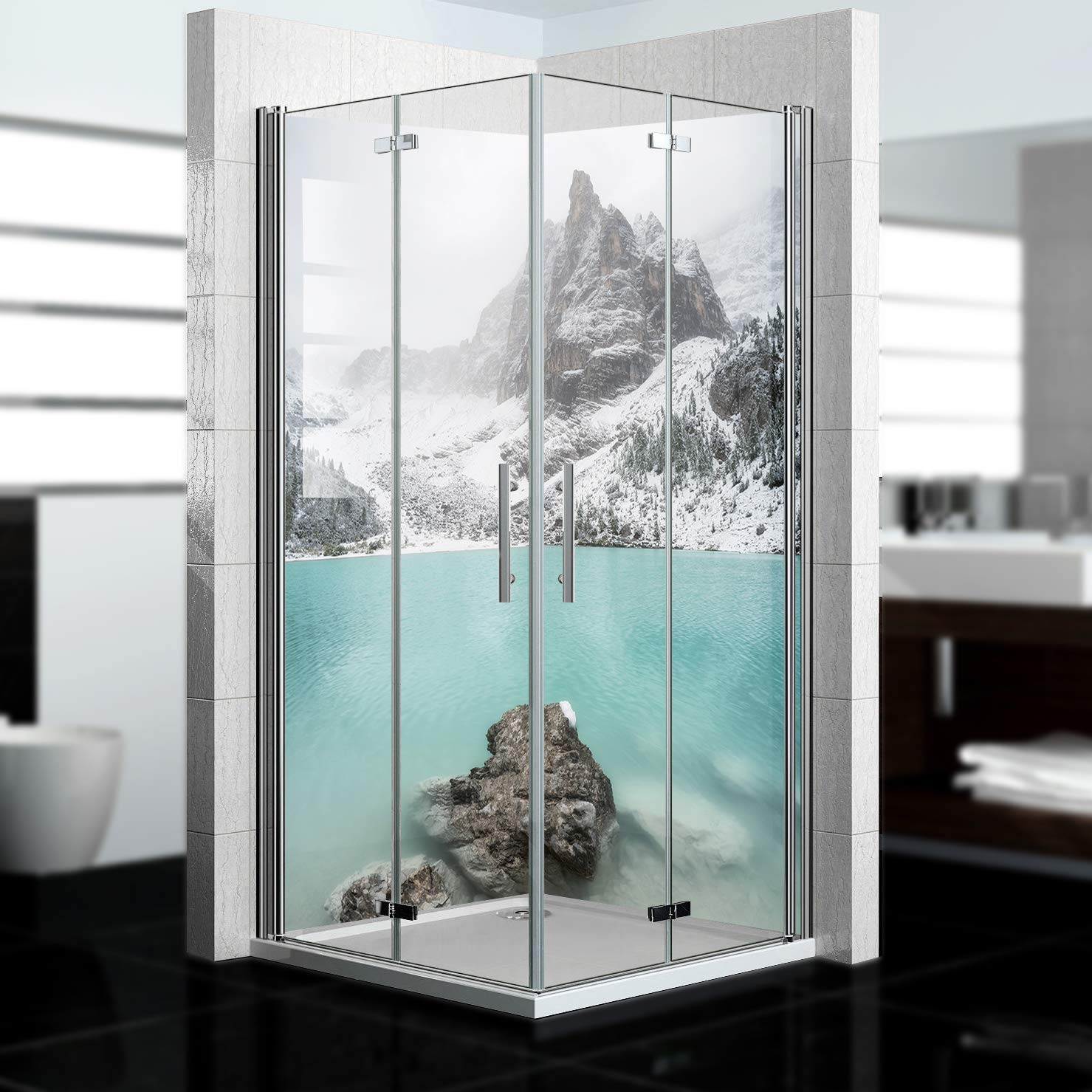 Dedeco Dos De Douche D'angle Imperméable Motif : Plage V2