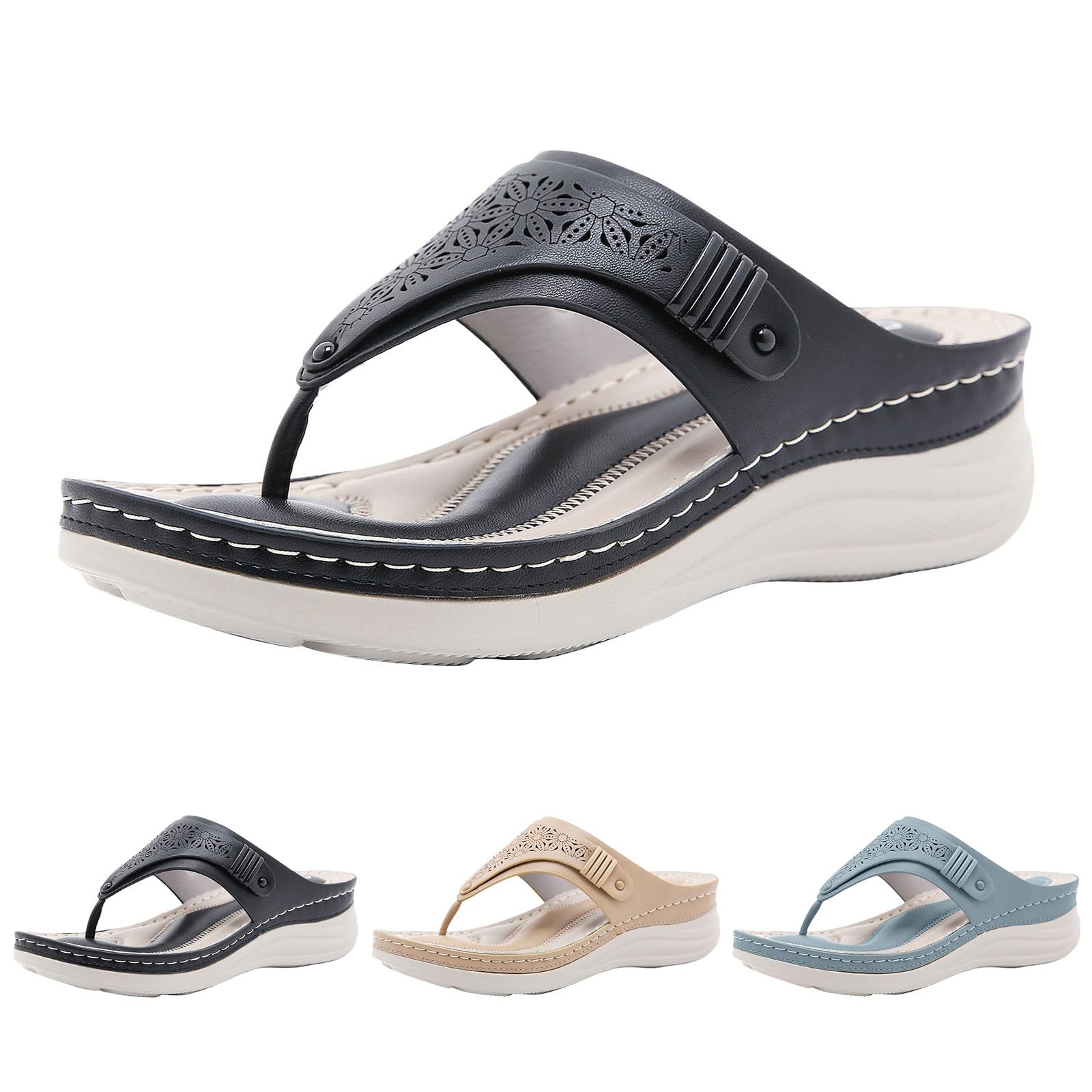 Generico Sandales De Marche Femme Confortables LéGèRes AntidéRapantes Semelle Souple Respirantes Chaussures Femme éTé éLéGantes Mules Support Coupe Large Ville Usage Quotidien
