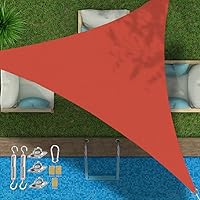 Vista 15 de Toldo triangular de bloqueo UV, toldo impermeable para jardín al aire libre para patio con kit de herrajes de acero inoxidable 304, gris, 6.5 x 6.5