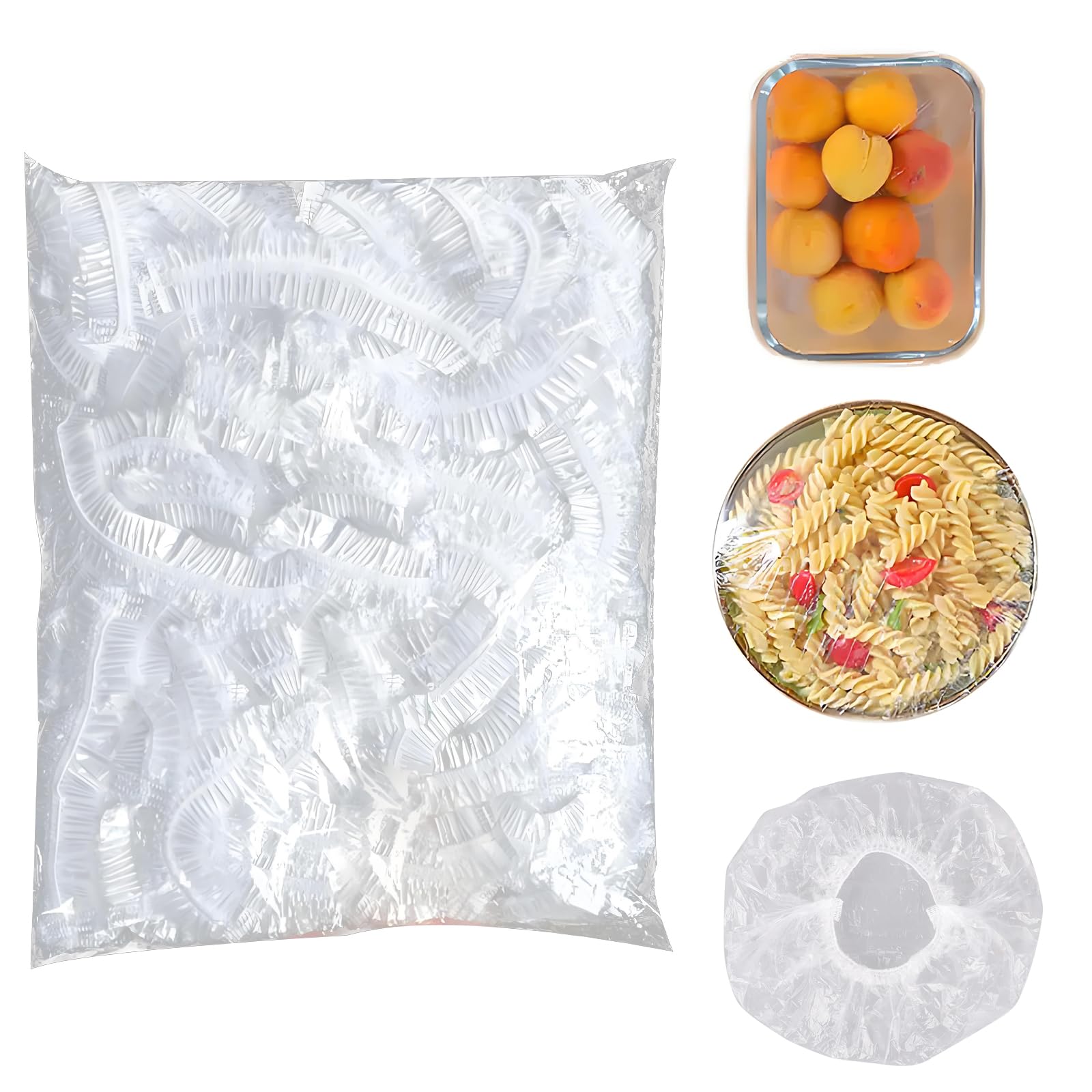 Extra Large Plastic Bowl Covers - 100 Pieces Cover 20-30 Inch Bowls/Plate- Plastic Bowl Covers Elastic Reusable ，Large Bowl Cover，Multi Purpose Kitchen Outdoor Essentials