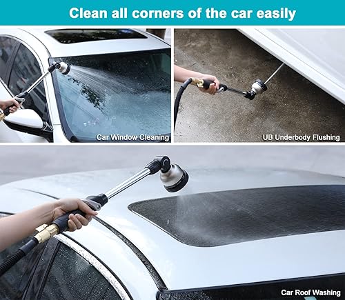 Miniatura 9 de ESOW Boquilla de manguera de jardín 100% metal resistente, válvula de encendido y apagado con control de pulgar (2 artículos)