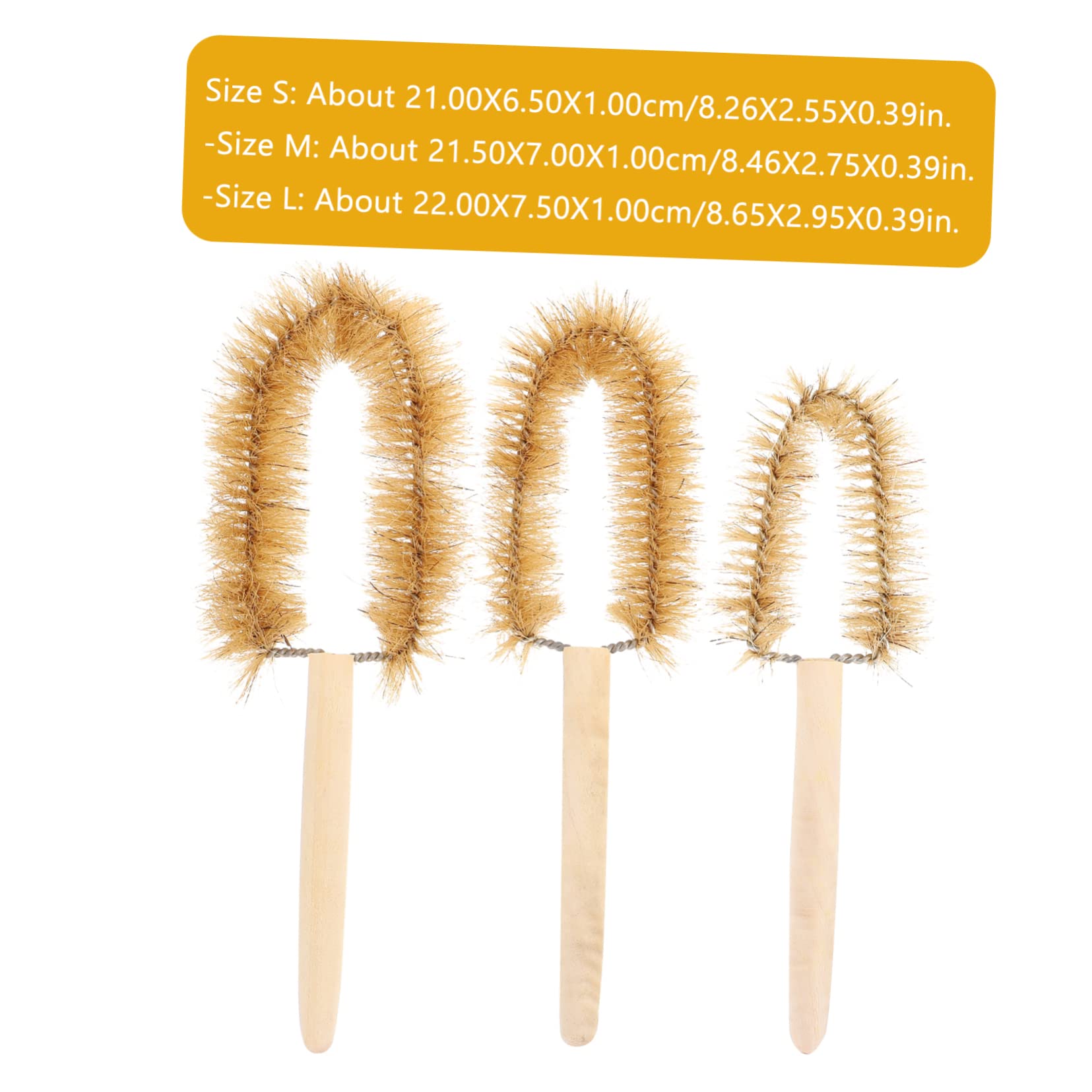 HOMOCONO 6pcs Pig Hair Pipe Cleaner Brush Straw Cleaning Brush Brush to Clean Straws Wooden Chemicals Wash Brush
