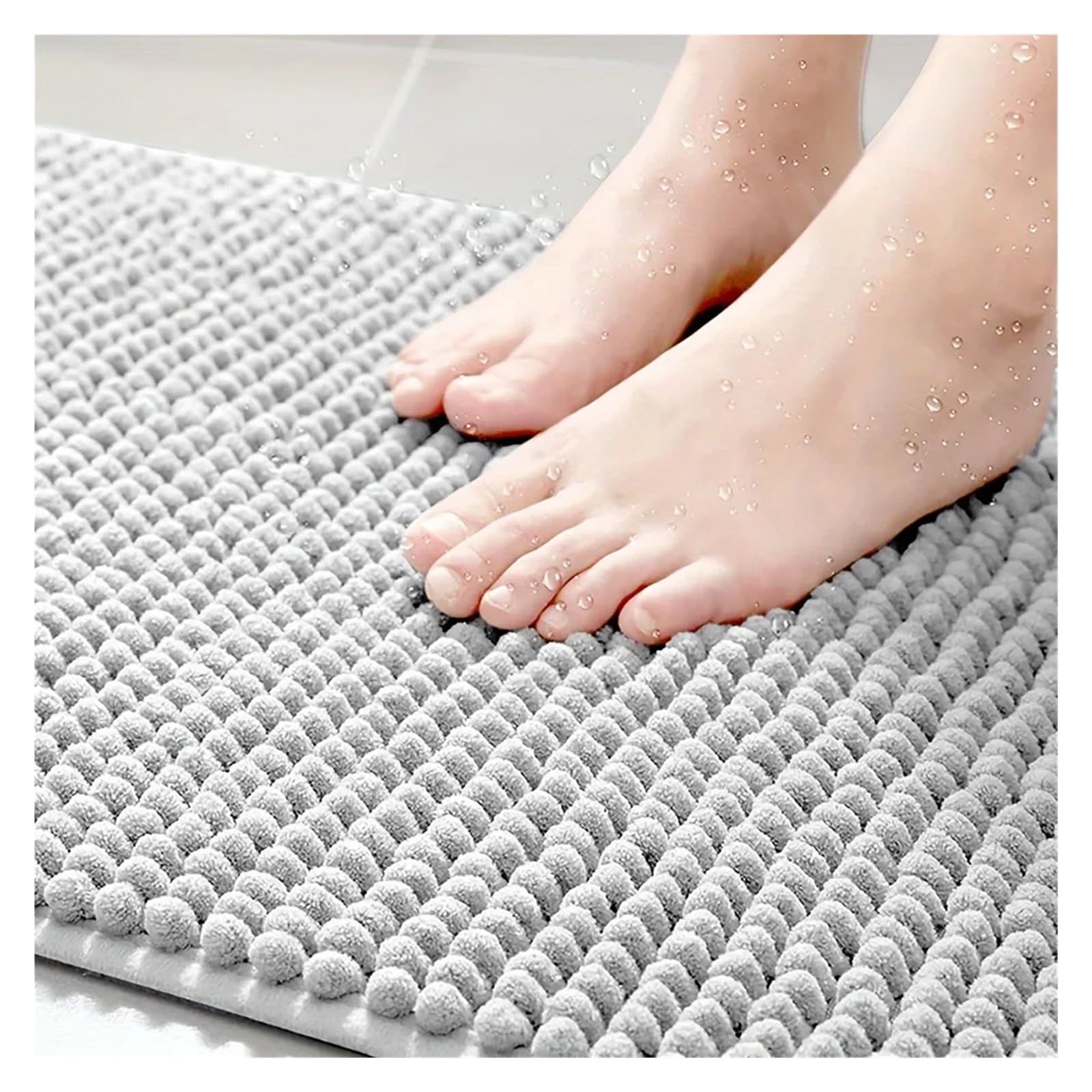 Tappeto Da Bagno A Forma Di L Tappetini da bagno a forma di L in cotone tinta unita, tappetino assorbente antiscivolo for il, tappeto for la casa(Apricot)