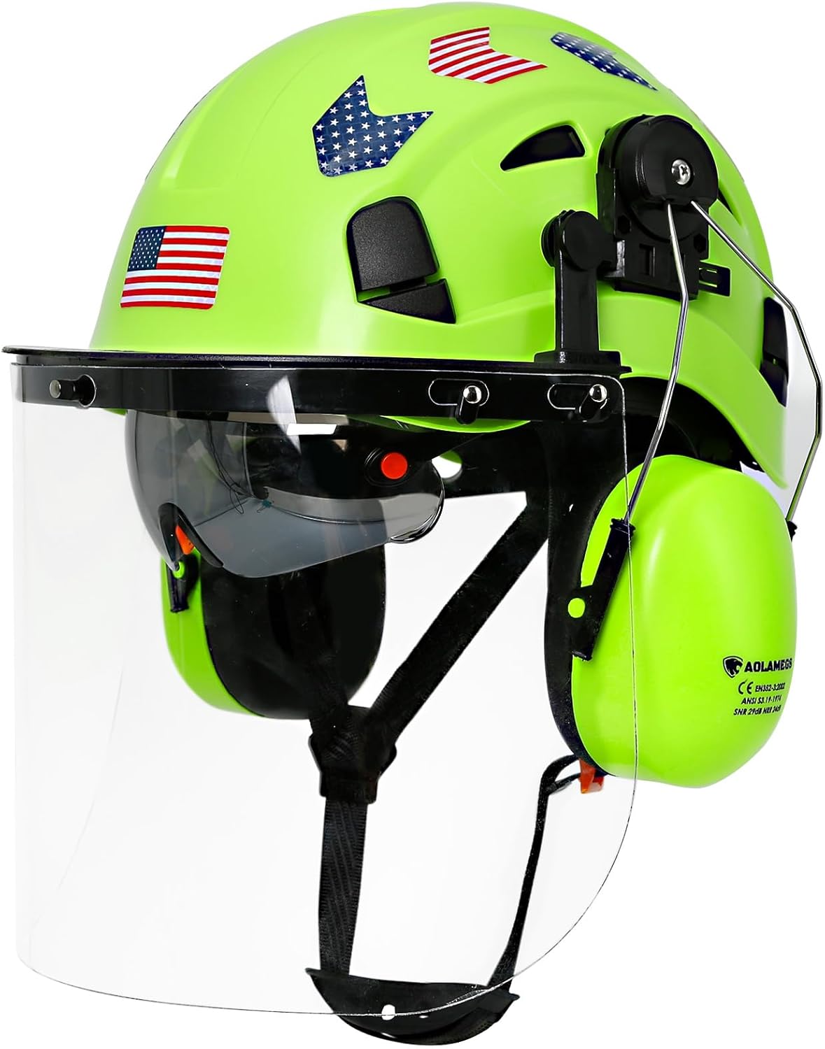 Aolamegs Safe Chainsaw Helmet with PC Full Face Shield and Tinted Visor