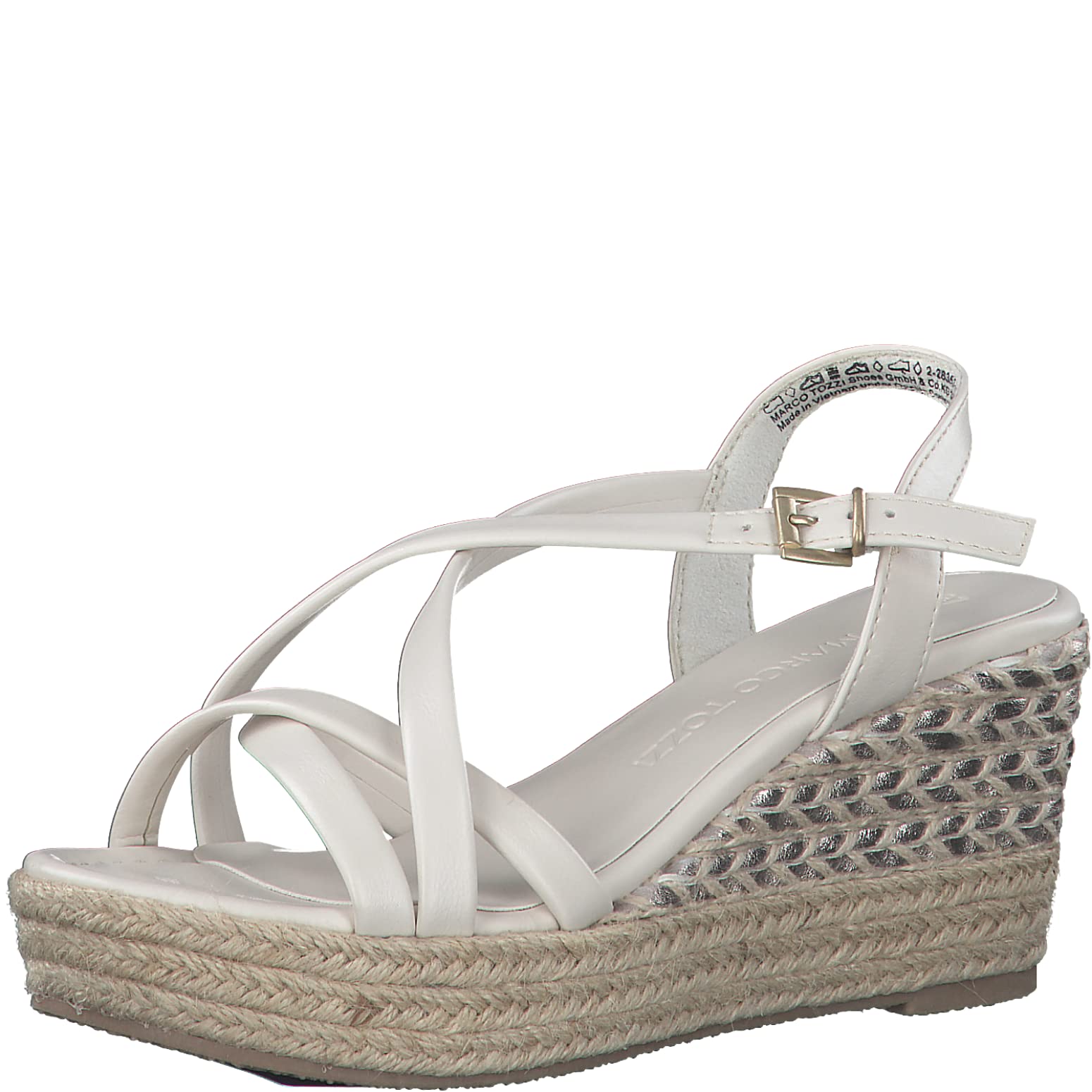 MARCO TOZZI Women's 2-2-28353-20 Wedge Sandals, cream, 7 UK