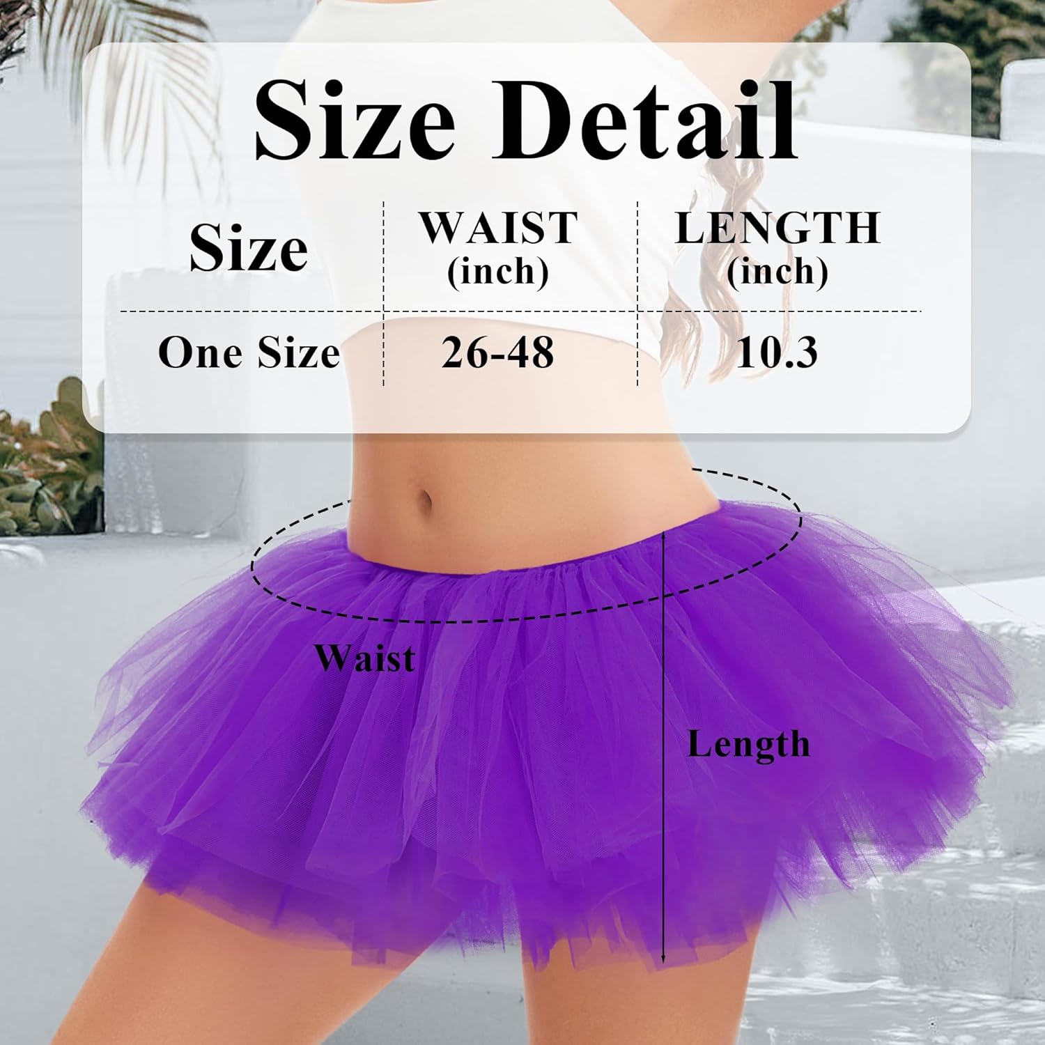 Tutu for Women Adults Tutu Skirts for Women 5 Layered Tulle Skirts Halloween 80s Tutus Costume - Image 5