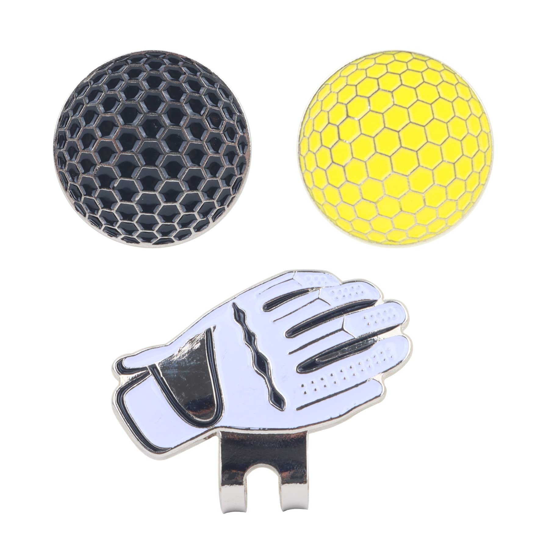 Eshan Magnetic Golf Ball Markers and Novelty Hat Clip Set Glove Hat Shape Clip Golf Bag Accessories Court Gift for Men Women Golfer
