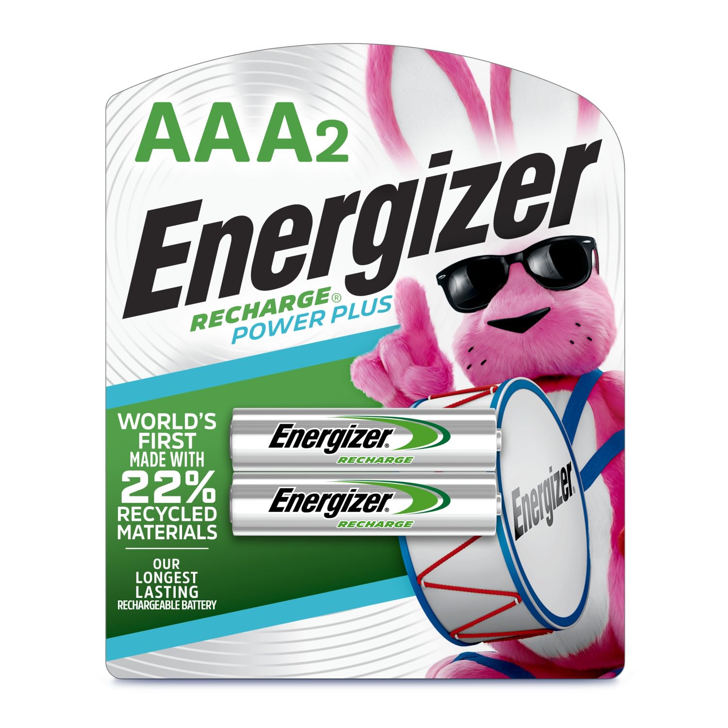 Energizer Power Plus Rechargeable AAA Batteries (2 Pack), 800mAh Triple A Batteries