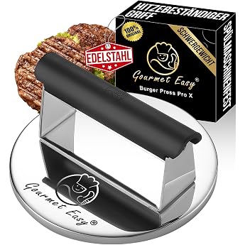 Burger Press Stainless Steel Burger Smasher with Heat-resistant Handle Dishwasher Safe Burger Press Professional Patty Press Perfect for Grilling/Roasting Meat Smash Burger Press
