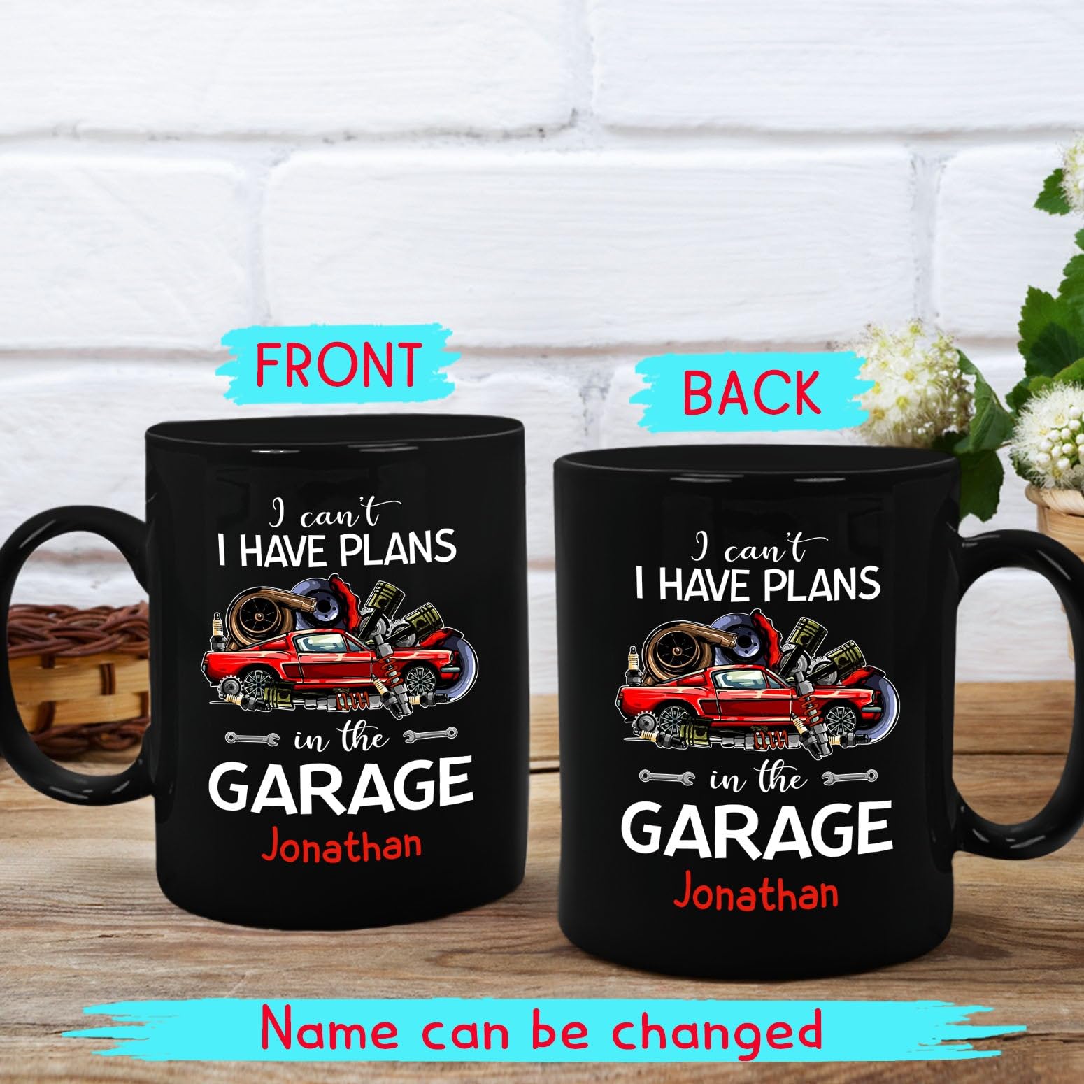 Amazon.com: Personalized I Have Plans In The Garage Coffee Mug Gift For Car  Mechanic Birthday Christmas, Customized Name Car Mechanics Coffee Cup 11 Oz  15 Oz, Car Mechanic Black Ceramic Mug, Mechanic