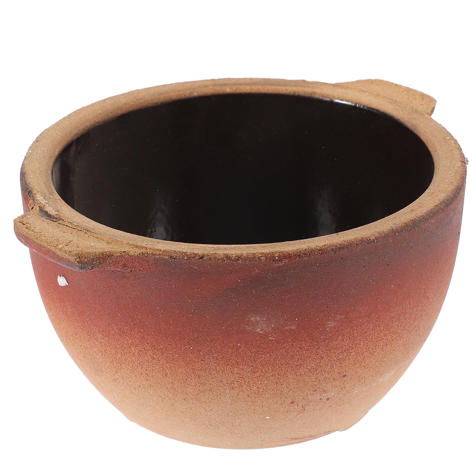 ibasenice Cazuela Resistente al Calor Olla de Barro para Cocinar 700ml Arcilla de Cerámica Doble Asa Fácil de Limpiar para Fideos de Arroz y Bibimbap, Uso Doméstico y Comercial