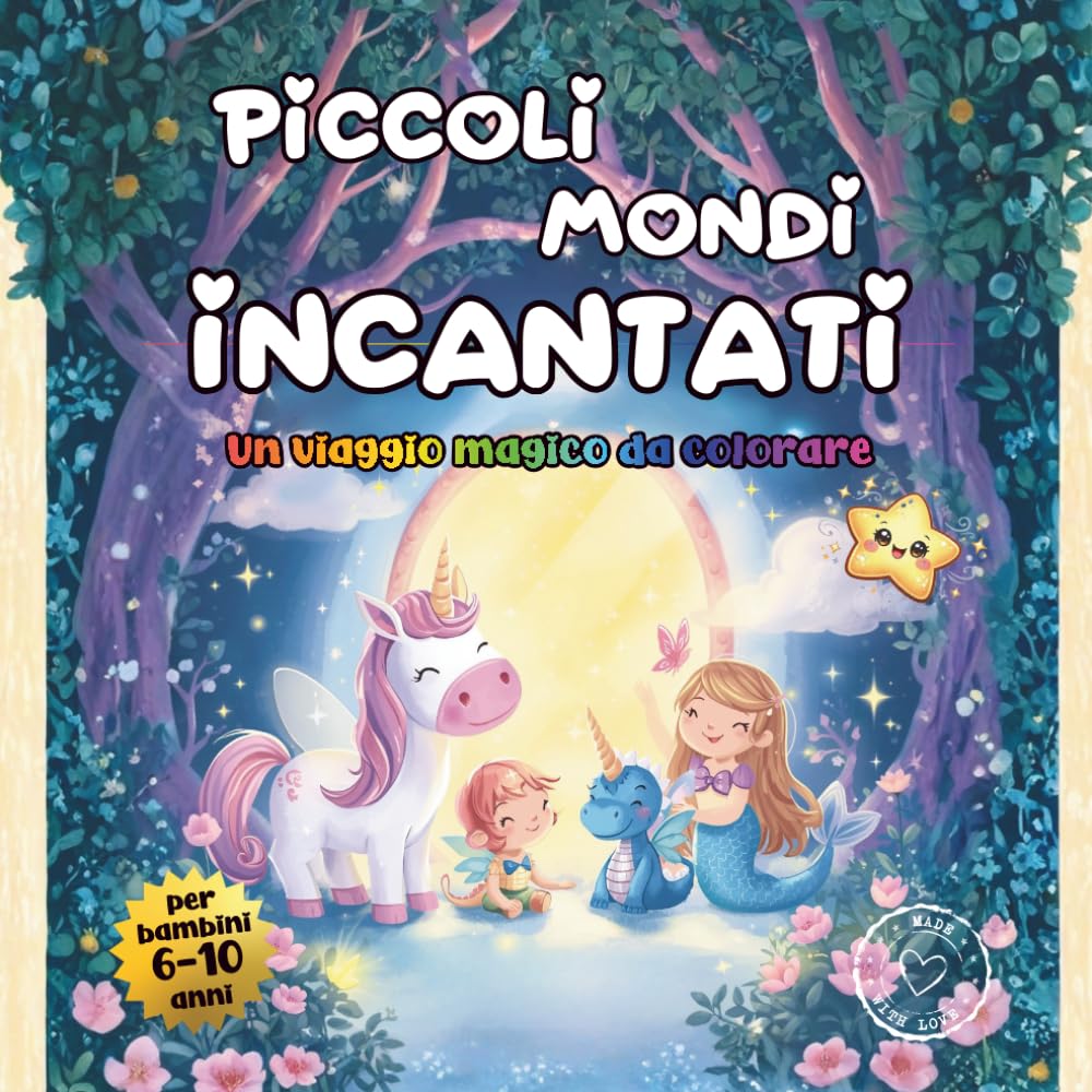 Piccoli Mondi Incantati – Un Viaggio Magico da Colorare: 30 Illustrazioni Magiche da Colorare | Bambini da 6 a 10 Anni