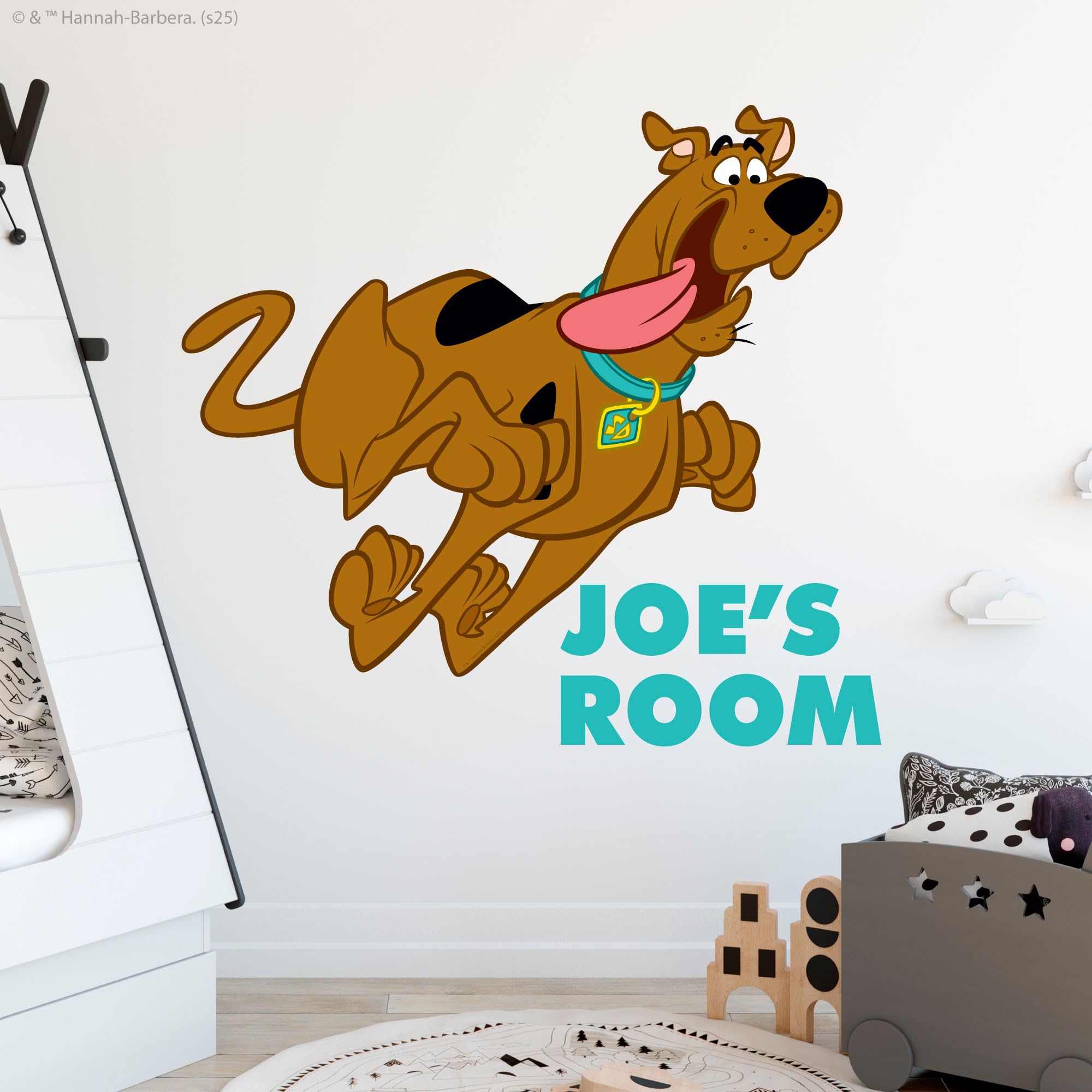 Themed Multicolour Scooby-Doo Wall Sticker - Scooby Doo Running Personalised Decal Wall Art (60Cm Width X 55Cm Height)