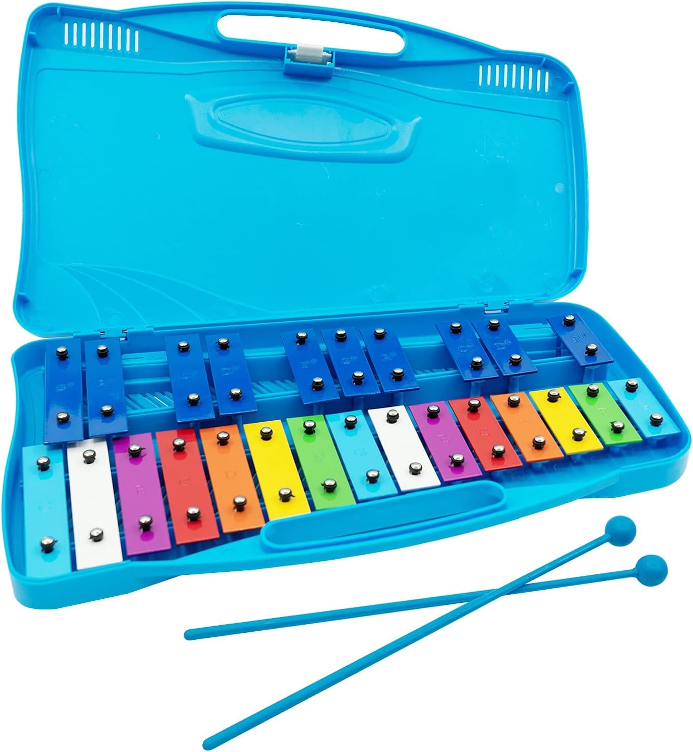 EliLunar Glockenspiel Xylophone, 25 Notes Colorful Metal Keys with Mallets