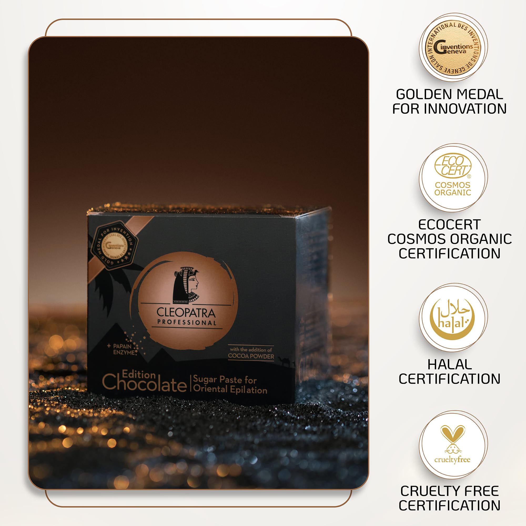 Cleopatra Strong-Epil Zuckerpaste zur Haarentfernung 700 g – Natürliche Sugaring-Paste mit Papain-Enzym und Schokoladenextrakt – Für Körper, Gesicht und Intimbereich – Für Frauen und Männer