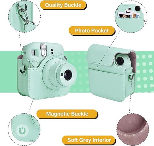 Miniatura 4 de Rieibi Funda para cámara compatible con Fuji Instax Mini 12  MINI 12 Funda de transporte para cámara instantánea Fujifilm Instax Mini 12  Funda para