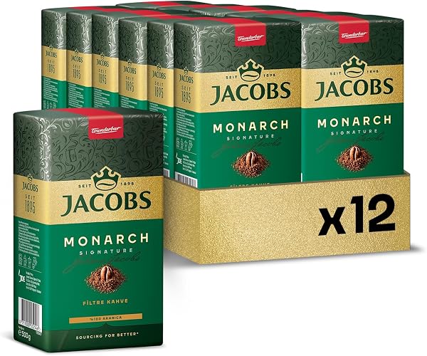 Jacobs Monarch Filtre Kahve 500 Gr x 12 Paket, Orta Kavurma