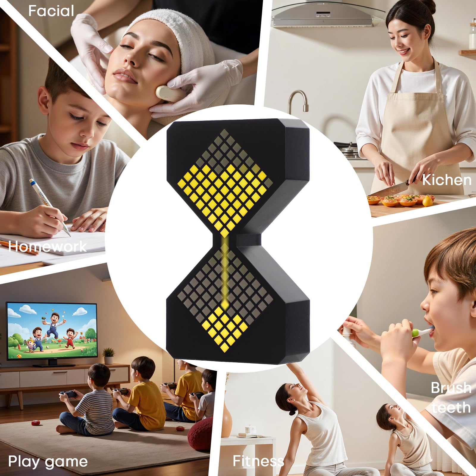 Temporizador electrónico digital LED de inducción por gravedad con reloj de arena, ajuste libre de 1 a 30 minutos, temporizador digital de bricolaje, adecuado para cocina, habitación, aula