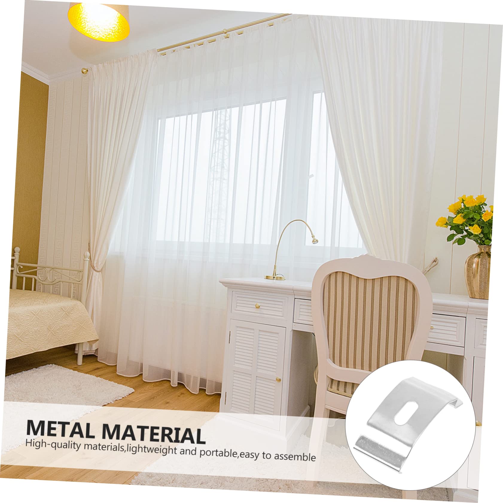 GRIRIW 3sets Curtain Installation Plates Vertical Curtain Fixed Plates Repair Tools Included 20pcs*3