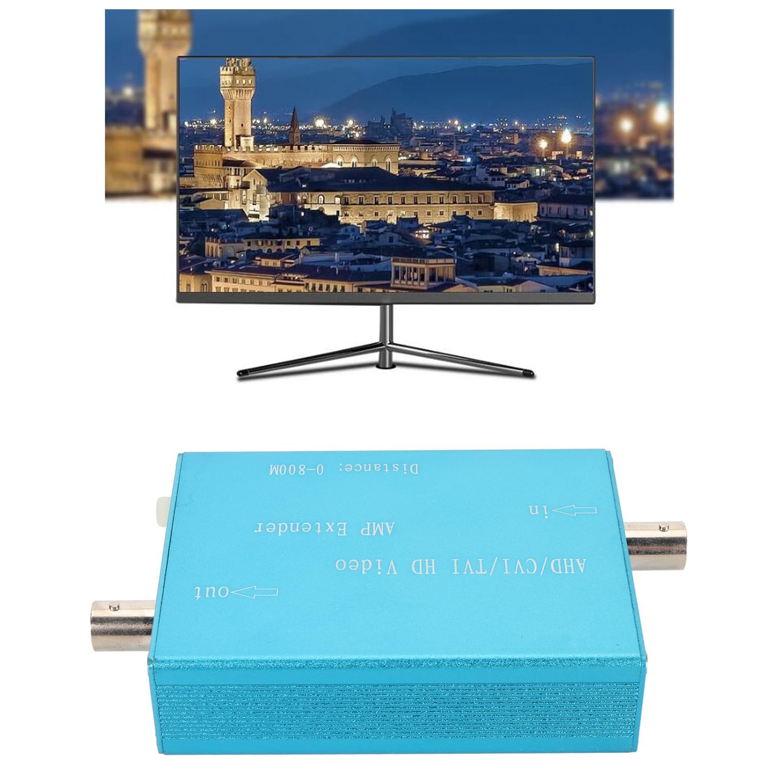 Amplificateur de Vidéo, Amplificateur de Distributeur Vidéo d'image HD sans Perte, Compatible avec Les Signaux Analogiques, AHD, CVI, TVI, Portée de Transmission de 2625