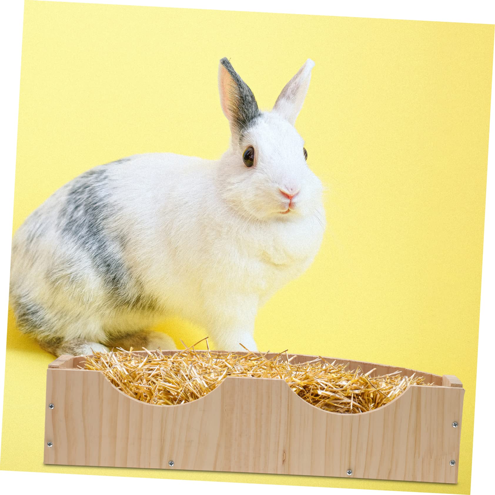 Hängendes Kaninchenfutter mit Fixator Kaninchengestell und Großer Futterrinne für Meerschweinchen und Chinchillas Einfach zu Bedienen