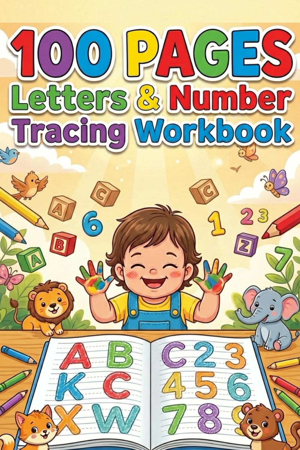 100 Pages Letter & Number Tracing Workbook for Kids Ages 2–7 Preschool Handwriting Practice for ABCs, 123s, Early Learning & Fine Motor Skills