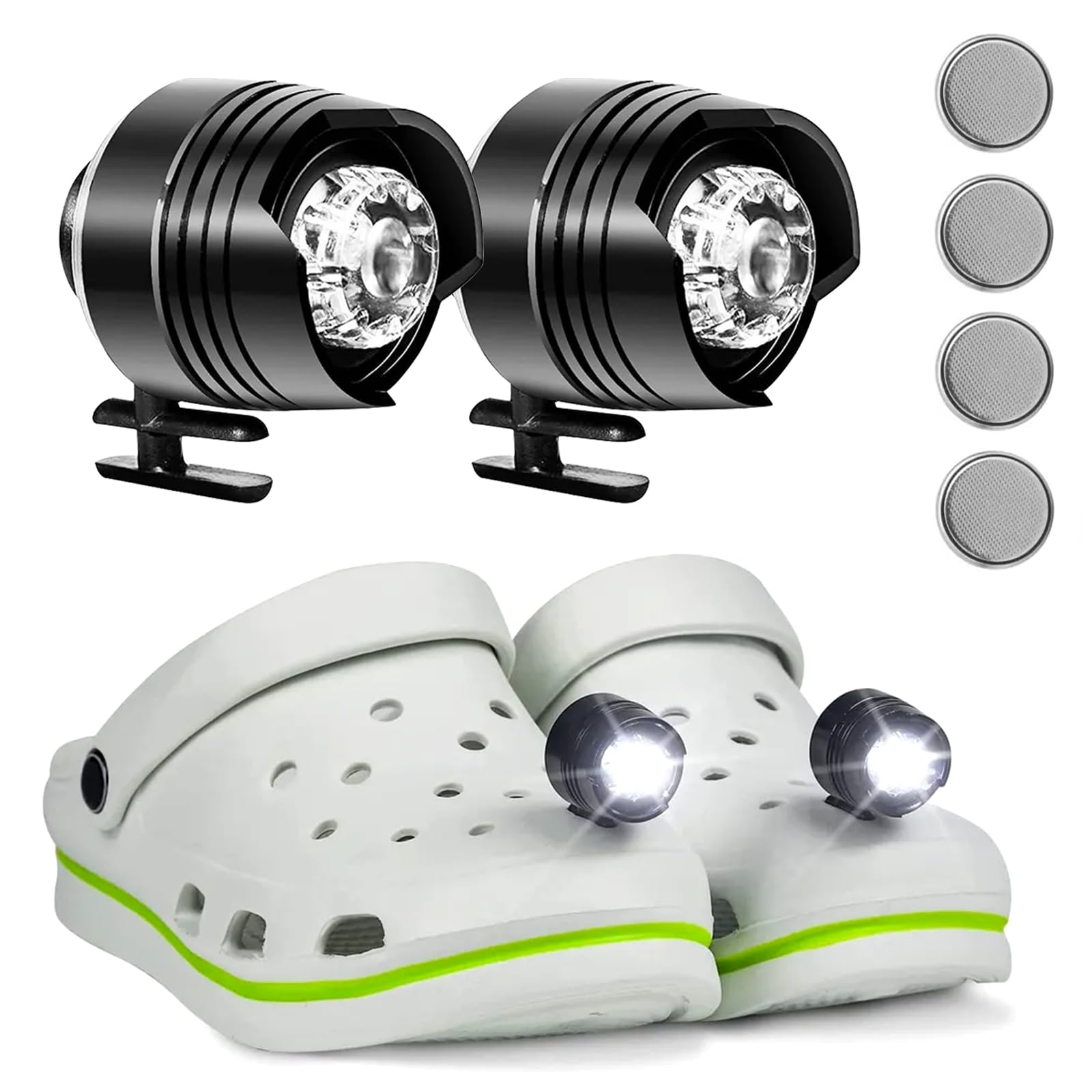 2 PCS Luz de Zapato de Cocodrilo, Impermeables Faros Croc, Luces LED Para Zapatos Con 3 Modos de Luz, Accesorios de Decoración Para Caminar, Cumpleaños Para Adultos y Niños Regalos